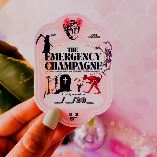 The Emergency Champagne • Limited Edition Novelty Bottle Label