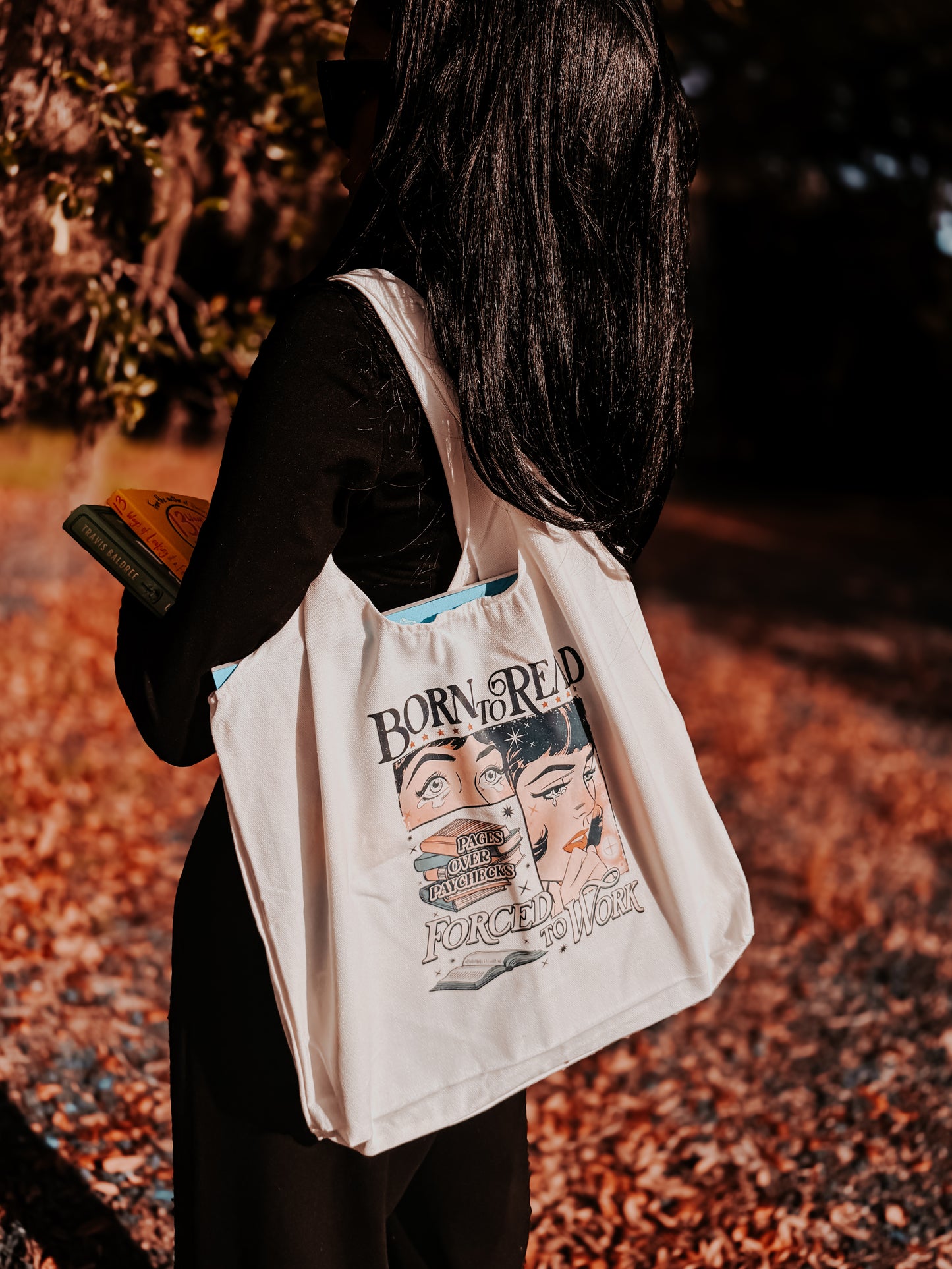 Born to Read Forced To Work Tote Bag