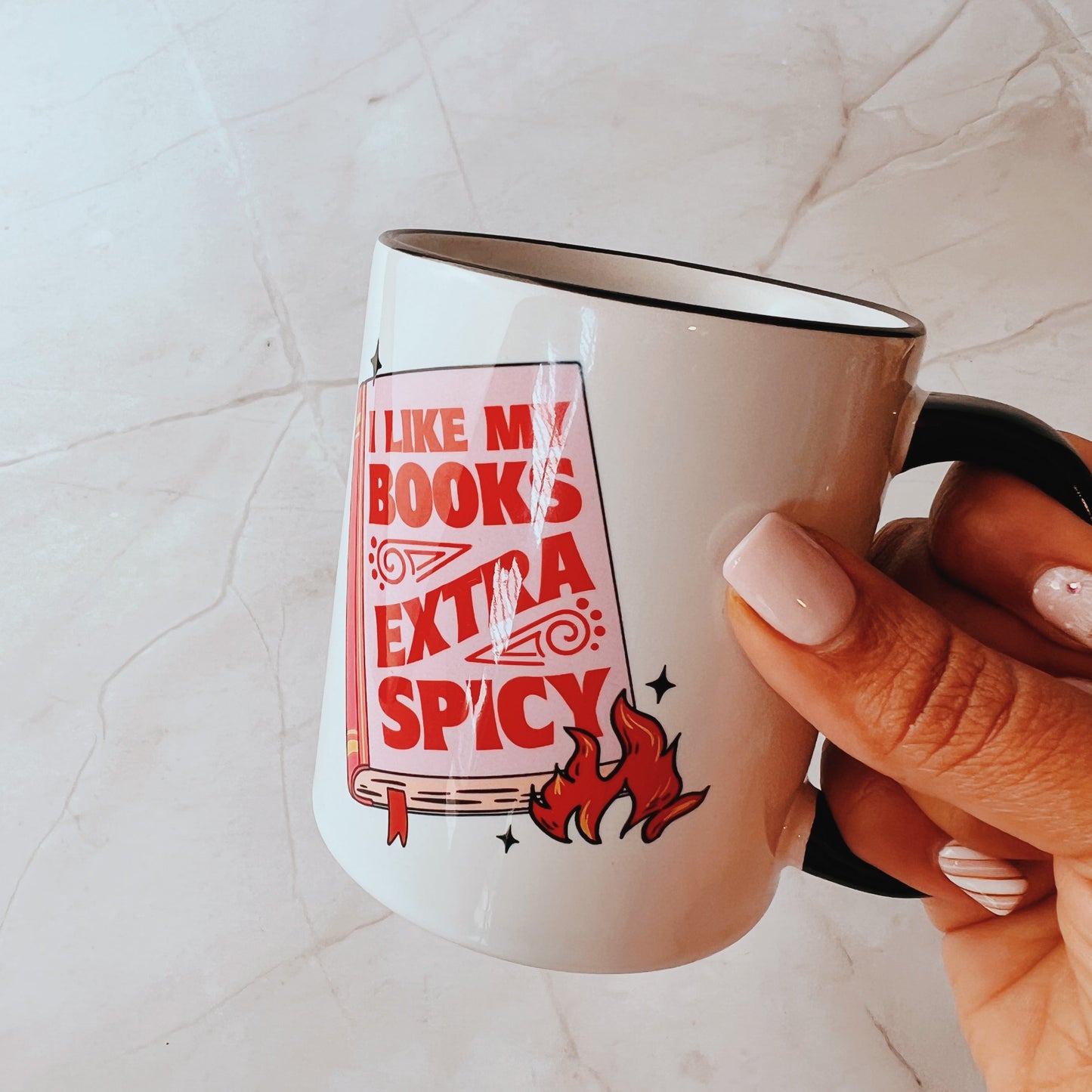 I Like my Books Extra Spicy Funny Coffee Mug