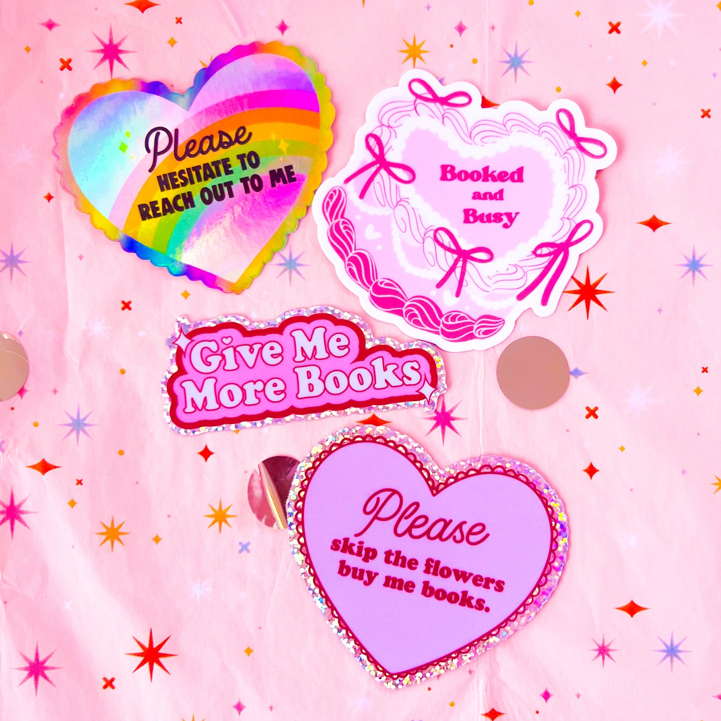 Give Me More Books - 3" Glitter Sticker