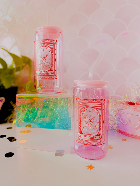 The Villain • 16oz Pink Glass Tumbler
