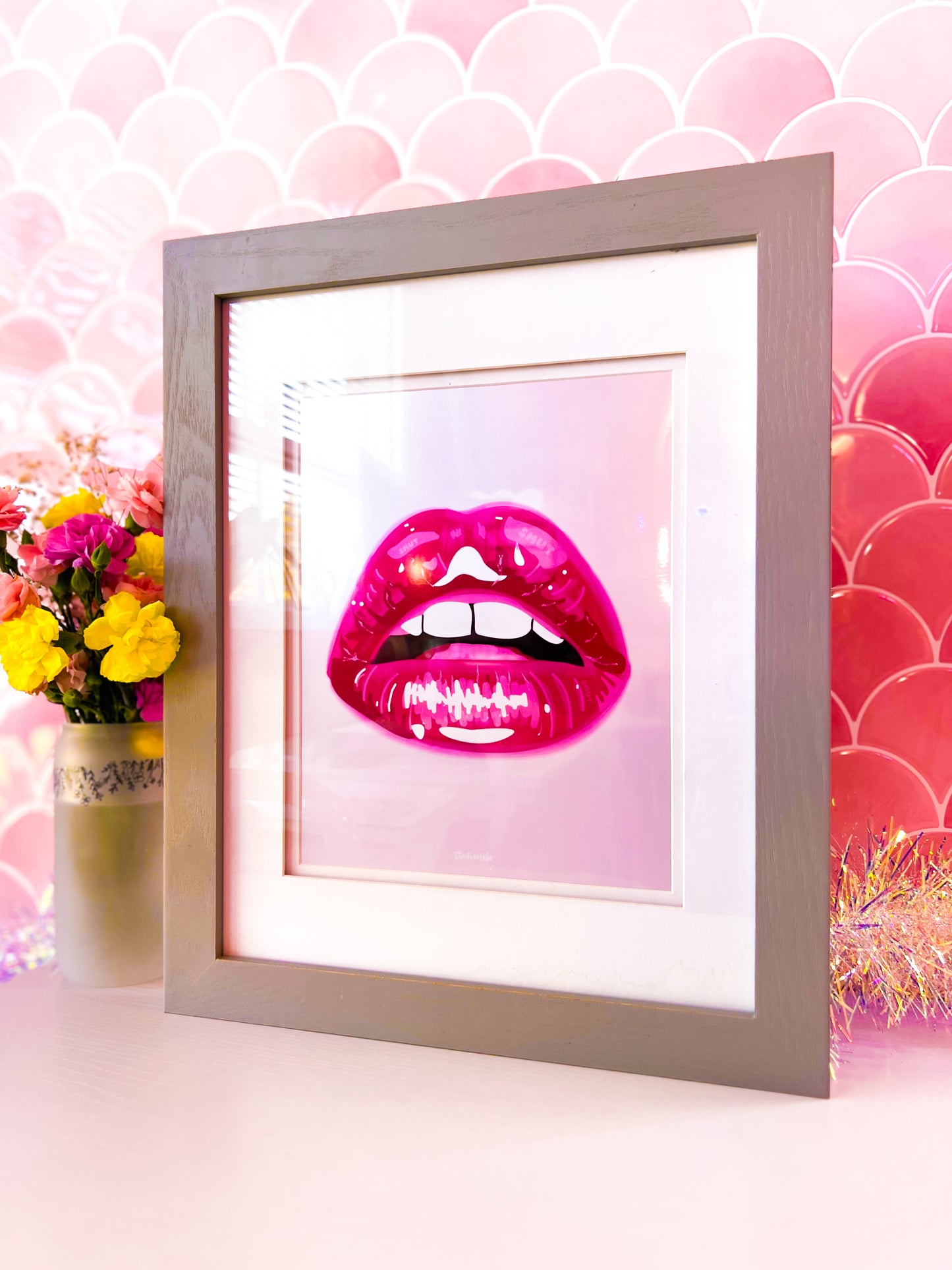 Smut Lips 8x10” Metallic Giclee Fine Art Print (Unframed)