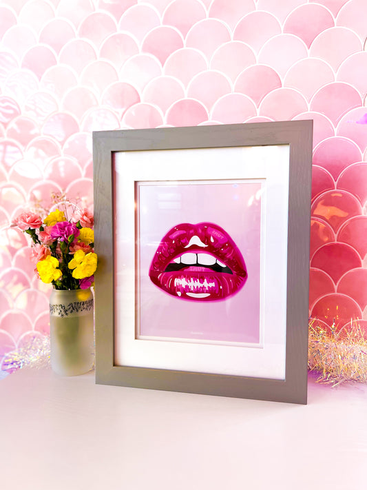 Smut Lips 8x10” Metallic Giclee Fine Art Print (Unframed)