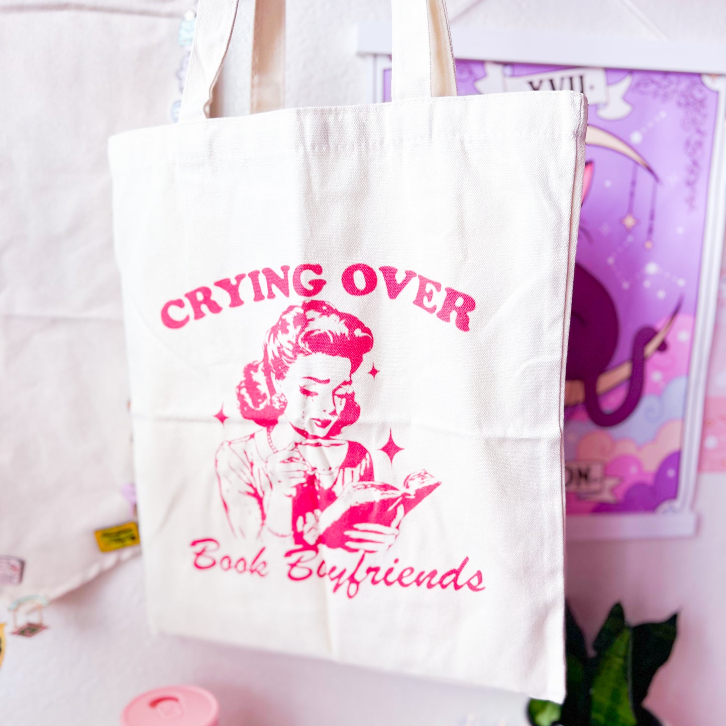 Crying Over Book Boyfriends Tote Bag (2 Colors)