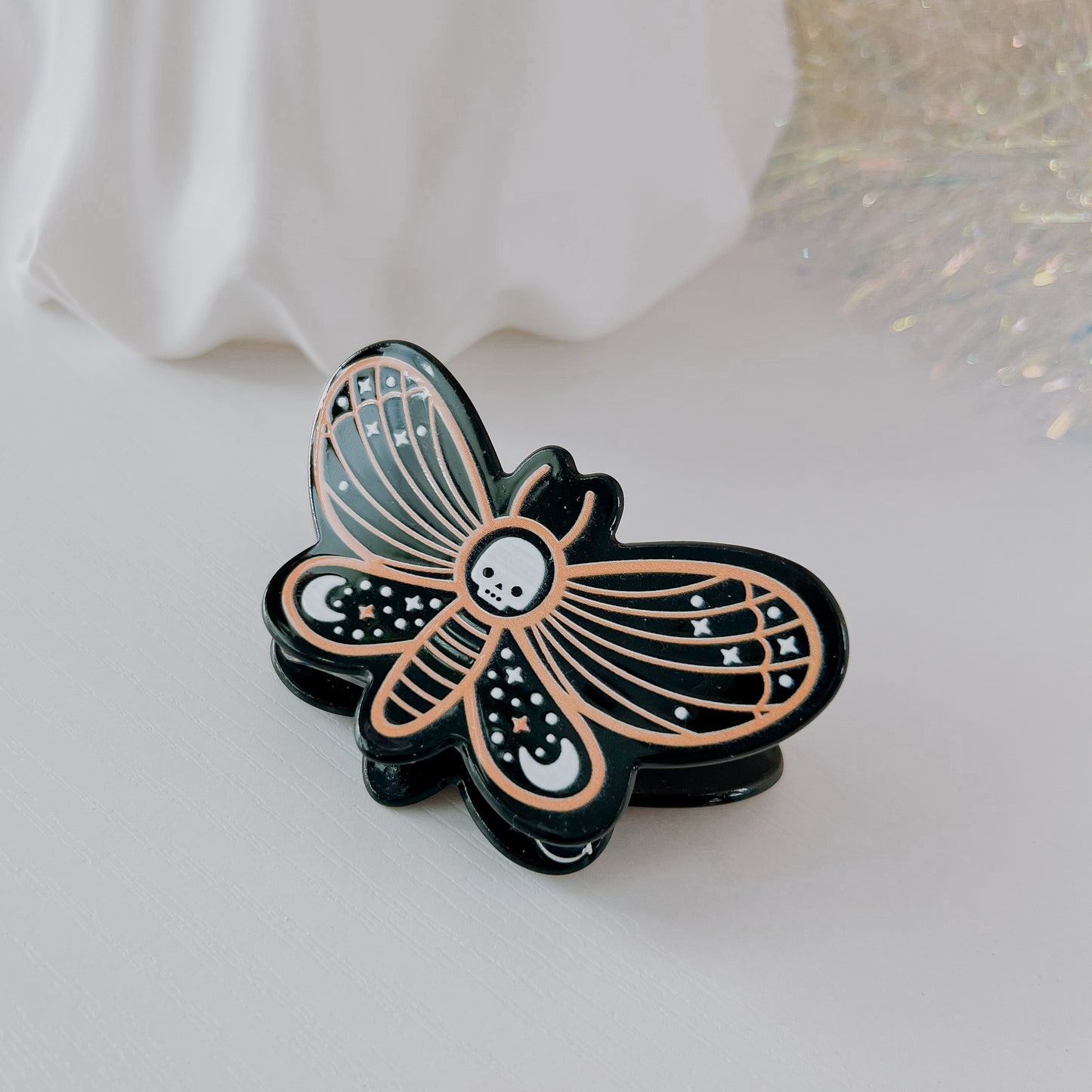 Deaths Head Moth Acrylic Hairclip