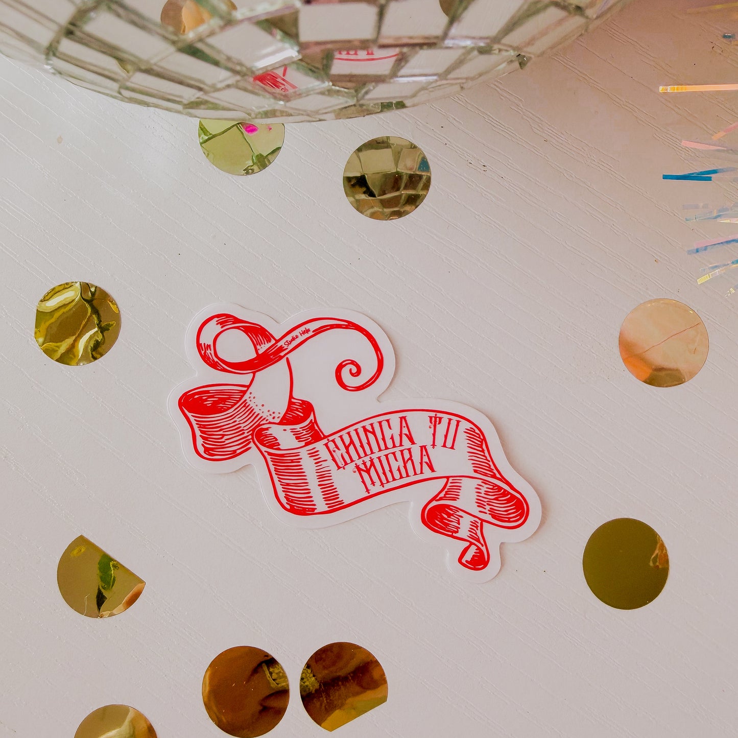 Chinga Tu Migra • 3” Clear Vinyl Sticker