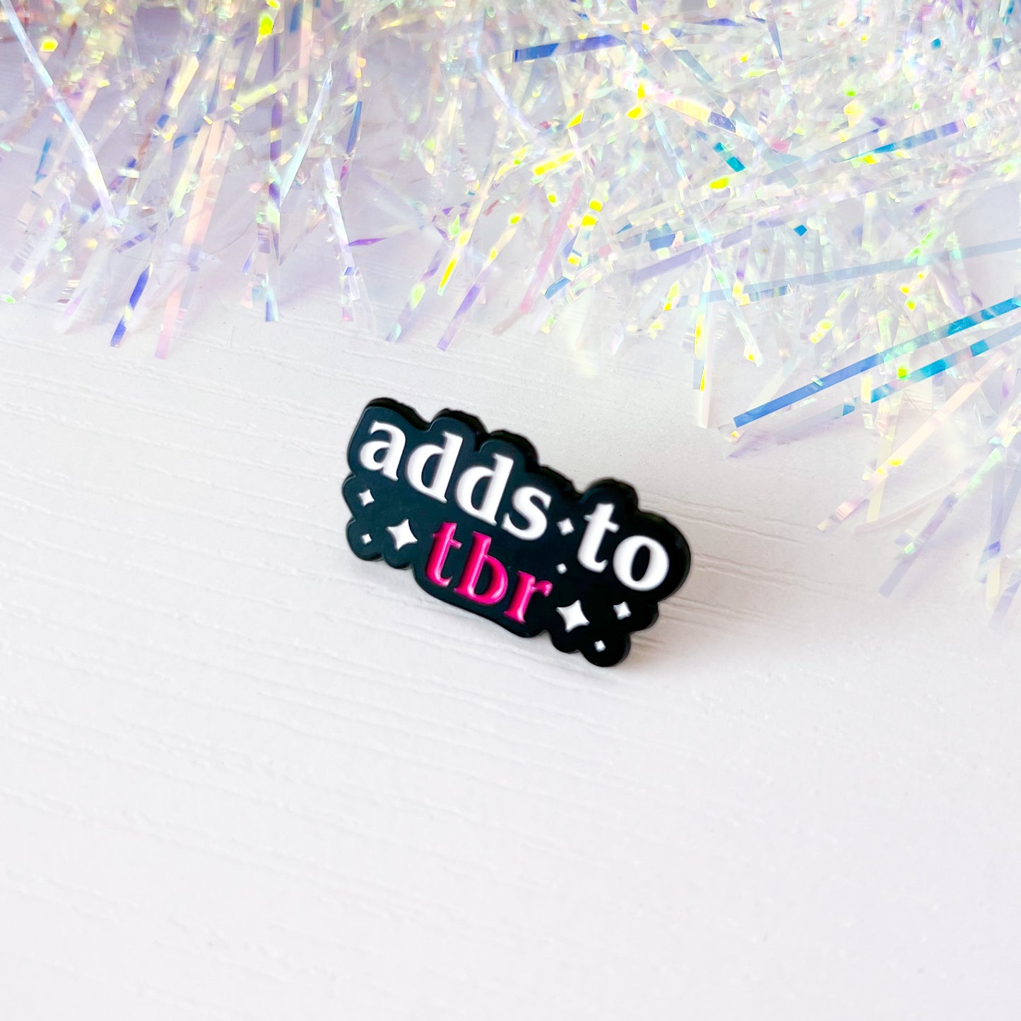 Adds to TBR Enamel Pin