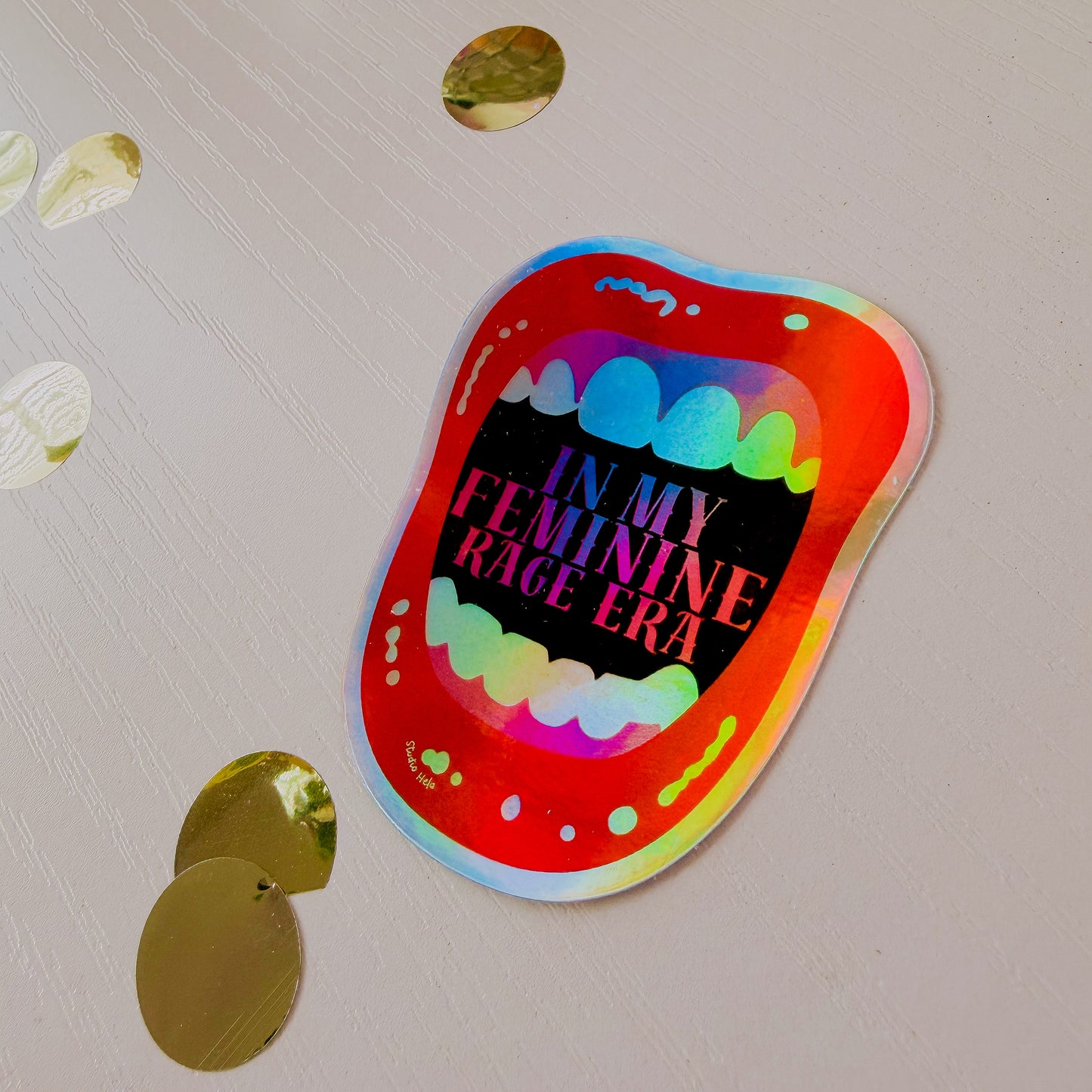 In My Feminine Rage Era • 3” Holographic Vinyl Sticker