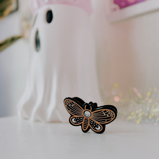 Deaths Head Moth Acrylic Hairclip