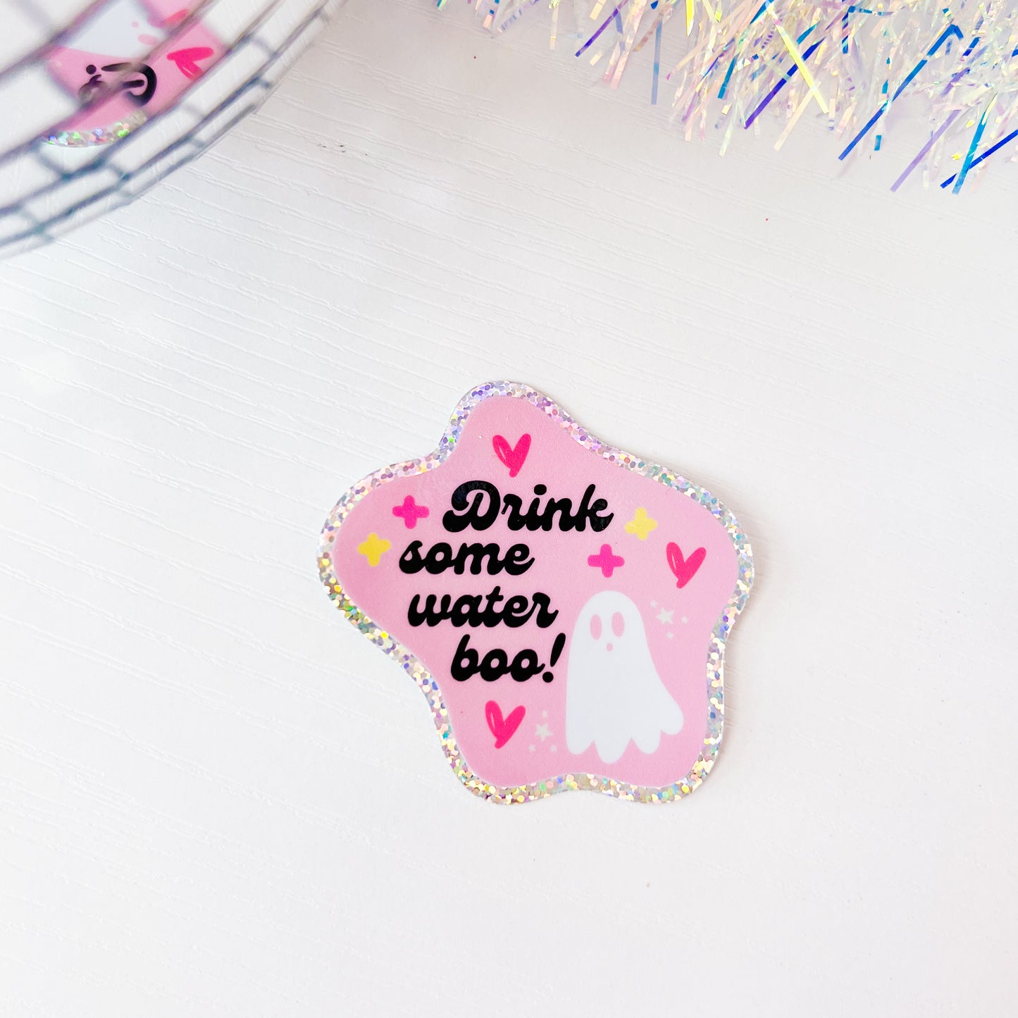 Drink Some Water Boo - 3” Vinyl Glitter Sticker