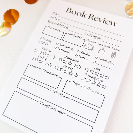 Book Review Sticky Notepad (50 sheets)