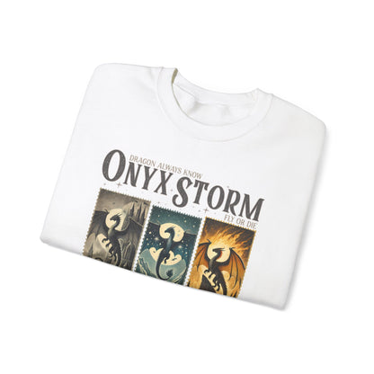 Onyx Storm Dragons Always Know - Unisex Heavy Blend™ Crewneck Sweatshirt
