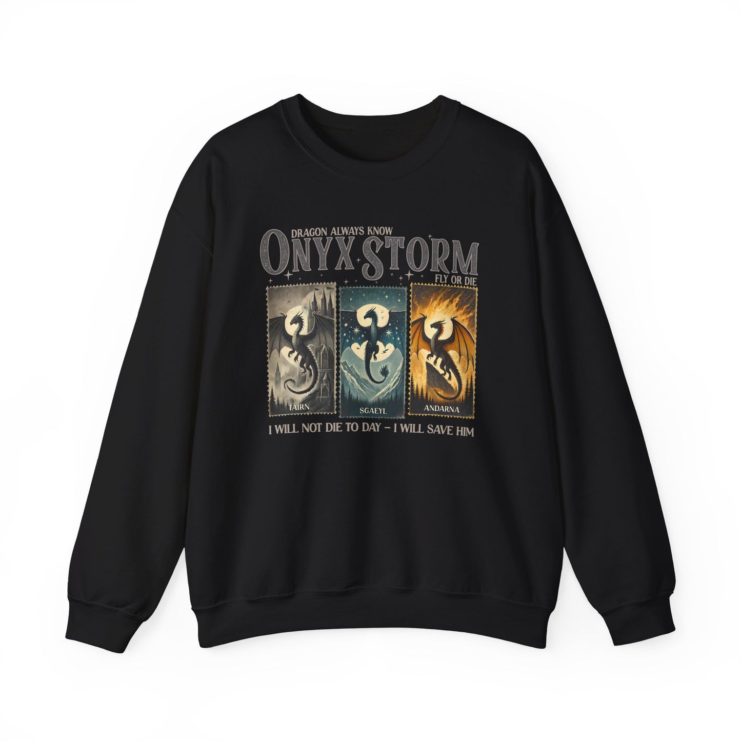 Onyx Storm Dragons Always Know - Unisex Heavy Blend™ Crewneck Sweatshirt