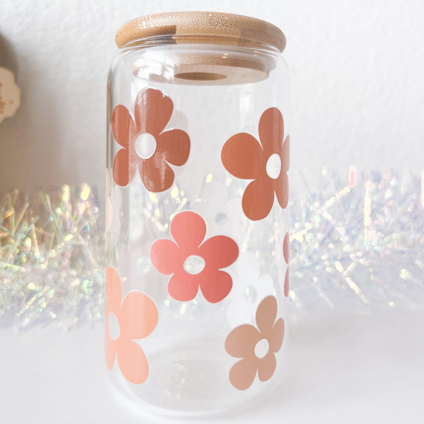 Fall Flowers • 16oz Glass Tumbler