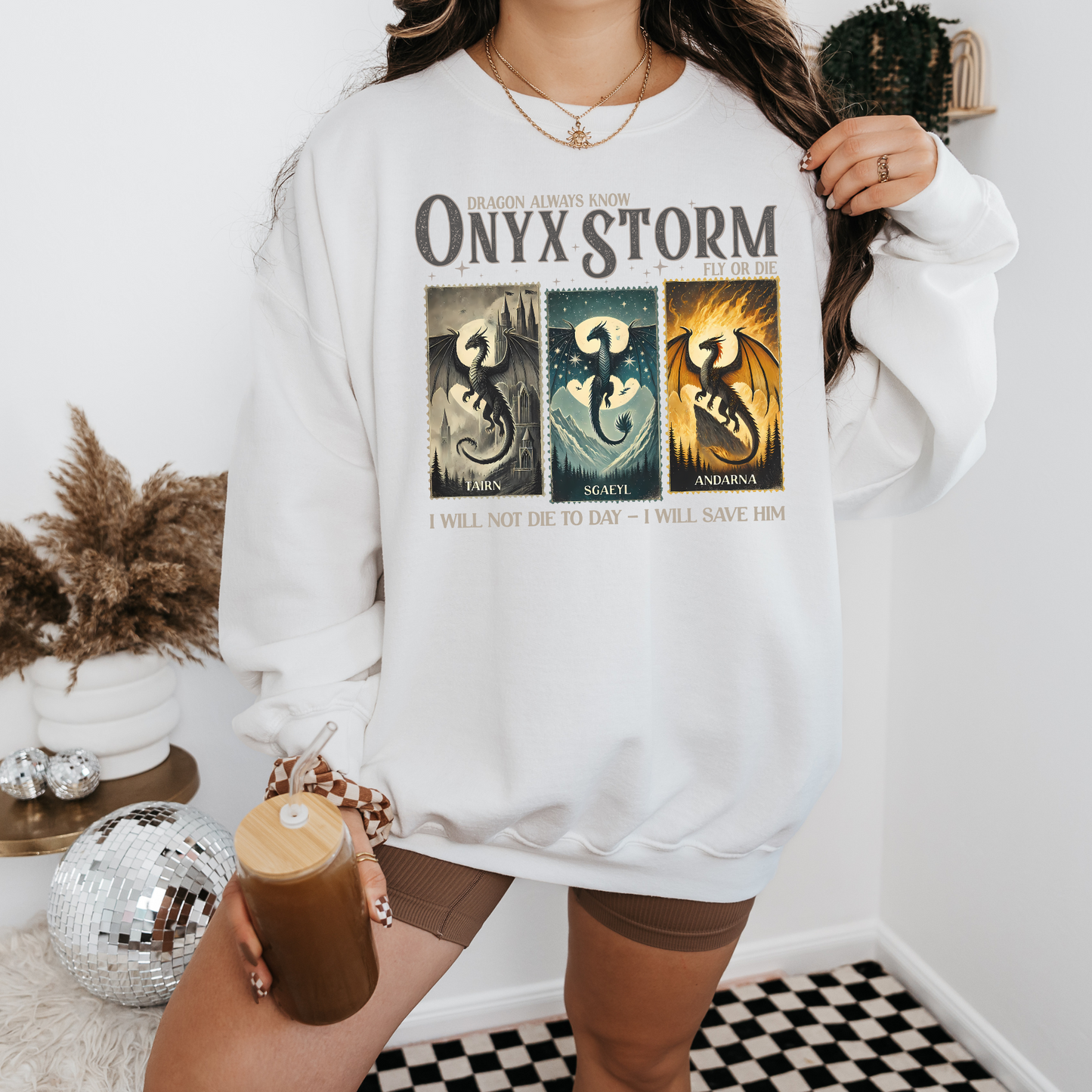 Onyx Storm Dragons Always Know - Unisex Heavy Blend™ Crewneck Sweatshirt