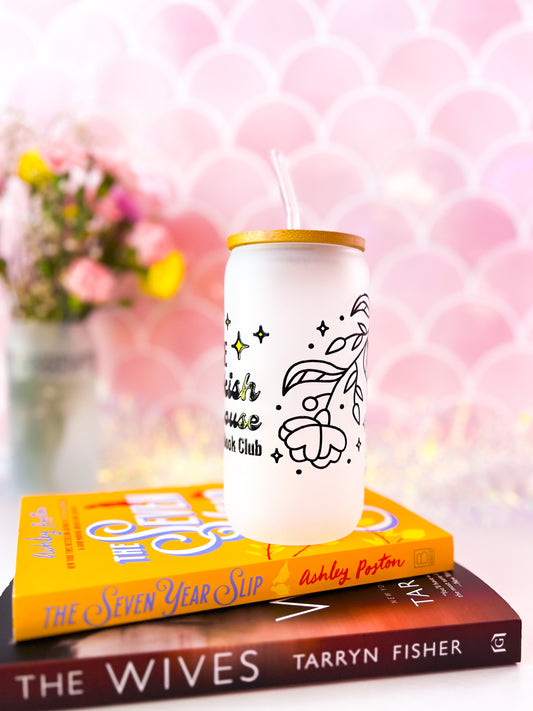 The Bookish Milspouse Worldwide Book Club - 16oz Frosted Glass Tumbler