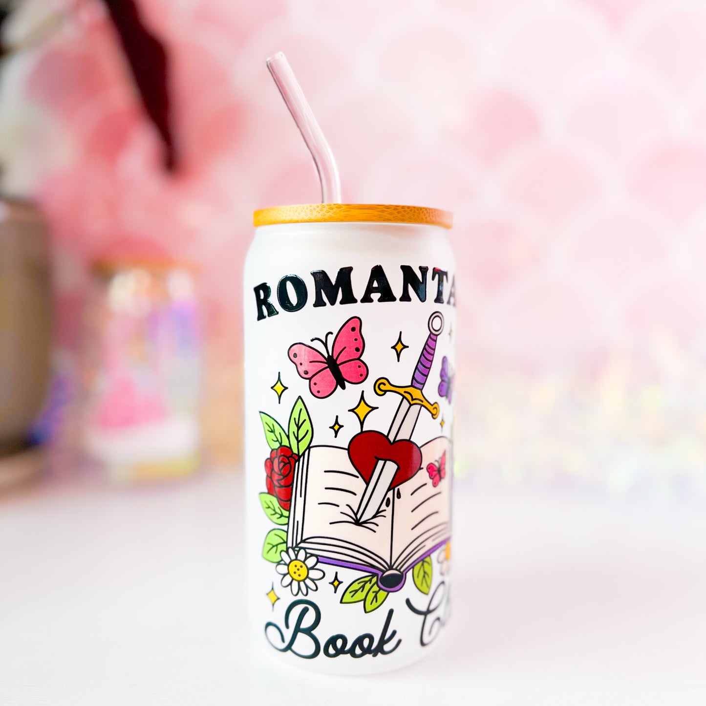 Romantasy Book Club • 16oz Frosted Glass Tumbler (B Grade)