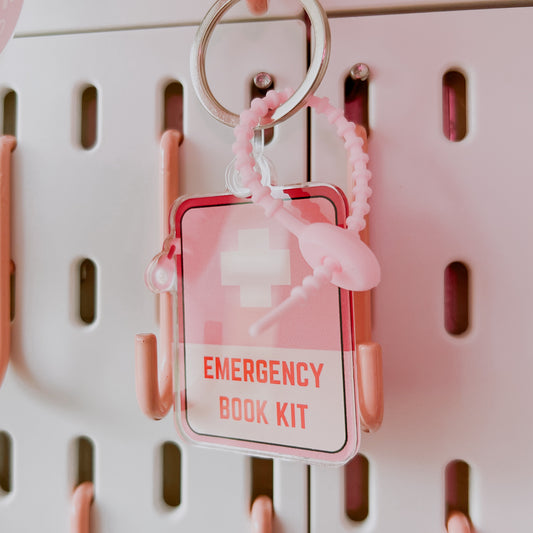 Emergency Book Kit - 2” Acrylic Keychain Kindle Charm