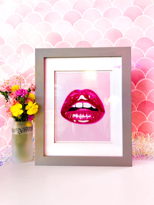 Smut Lips 8x10” Metallic Giclee Fine Art Print (Unframed)