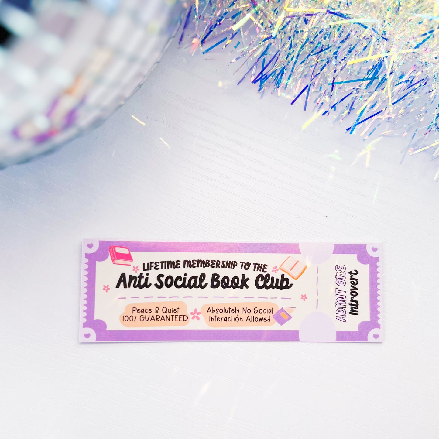 Anti Social Book Club Cardstock Bookmark