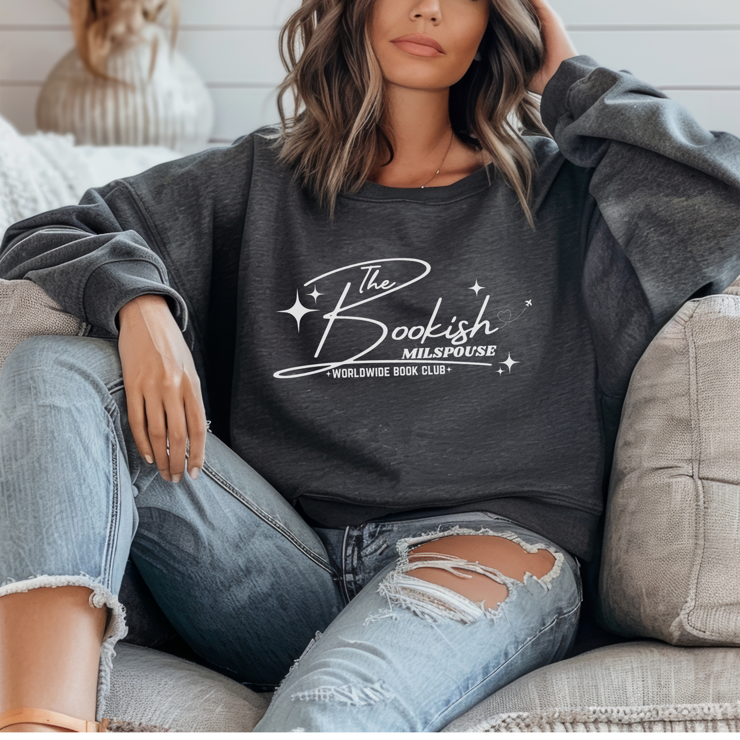 The Bookish Milspouse Worldwide Book Club - Gildan Unisex Heavy Blend™ Crewneck Sweatshirt