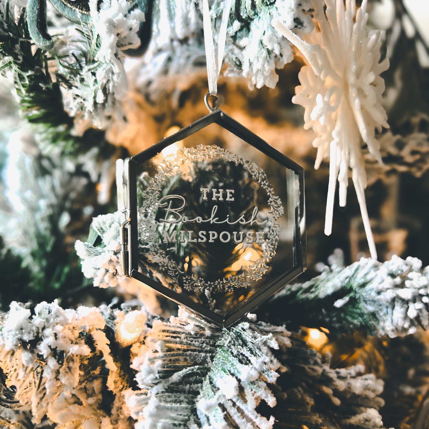 The Bookish Milspouse Collectable Glass Christmas Ornament