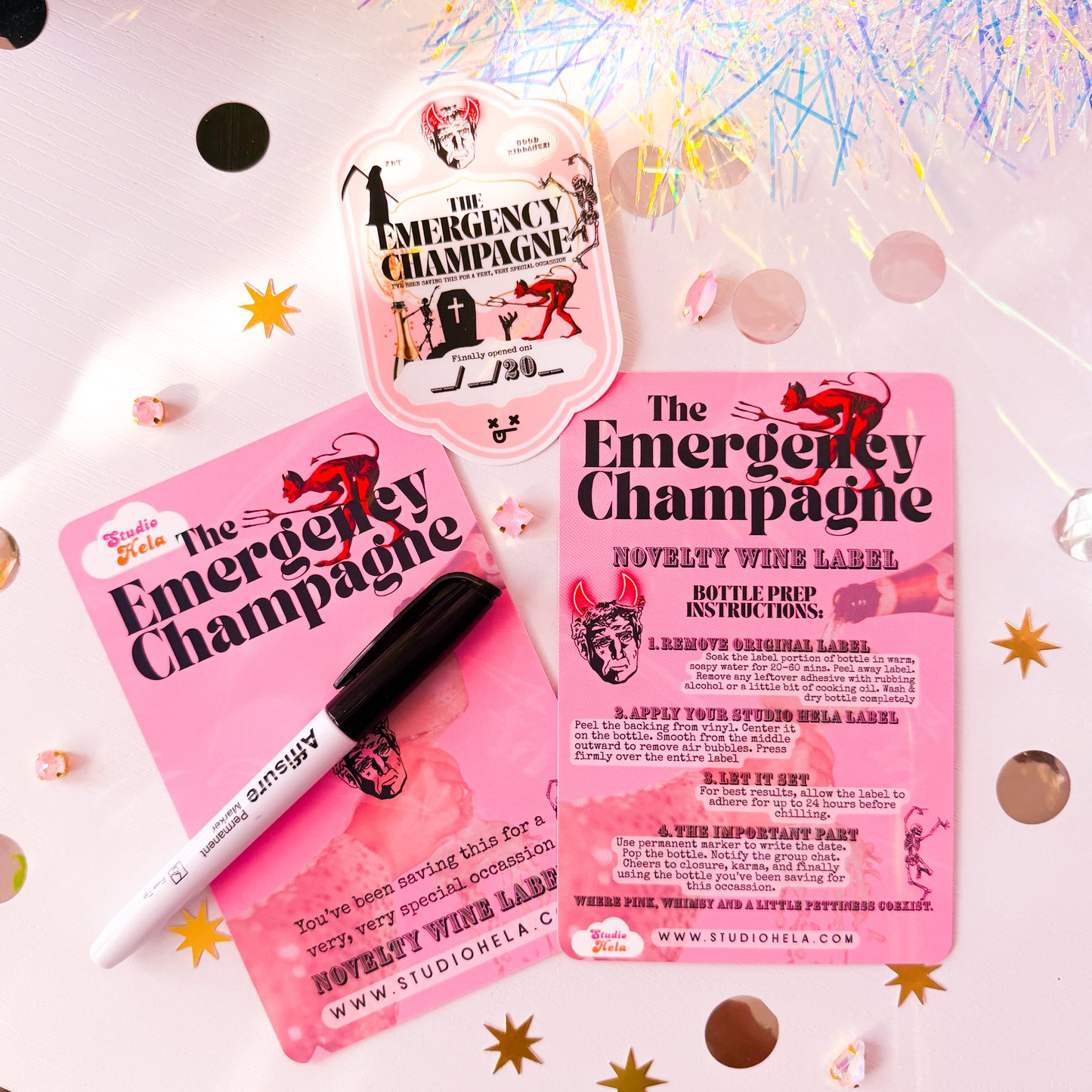 The Emergency Champagne • Limited Edition Novelty Bottle Label