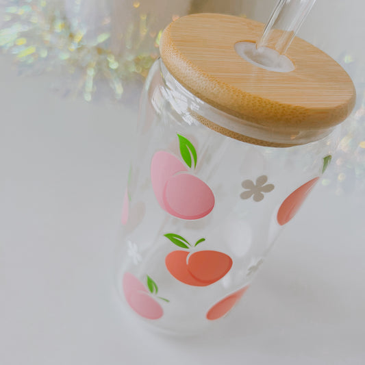 Juicy Peach 🍑 16oz Glass Tumbler