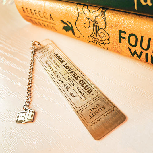 Book Lovers Club Metal Bookmark