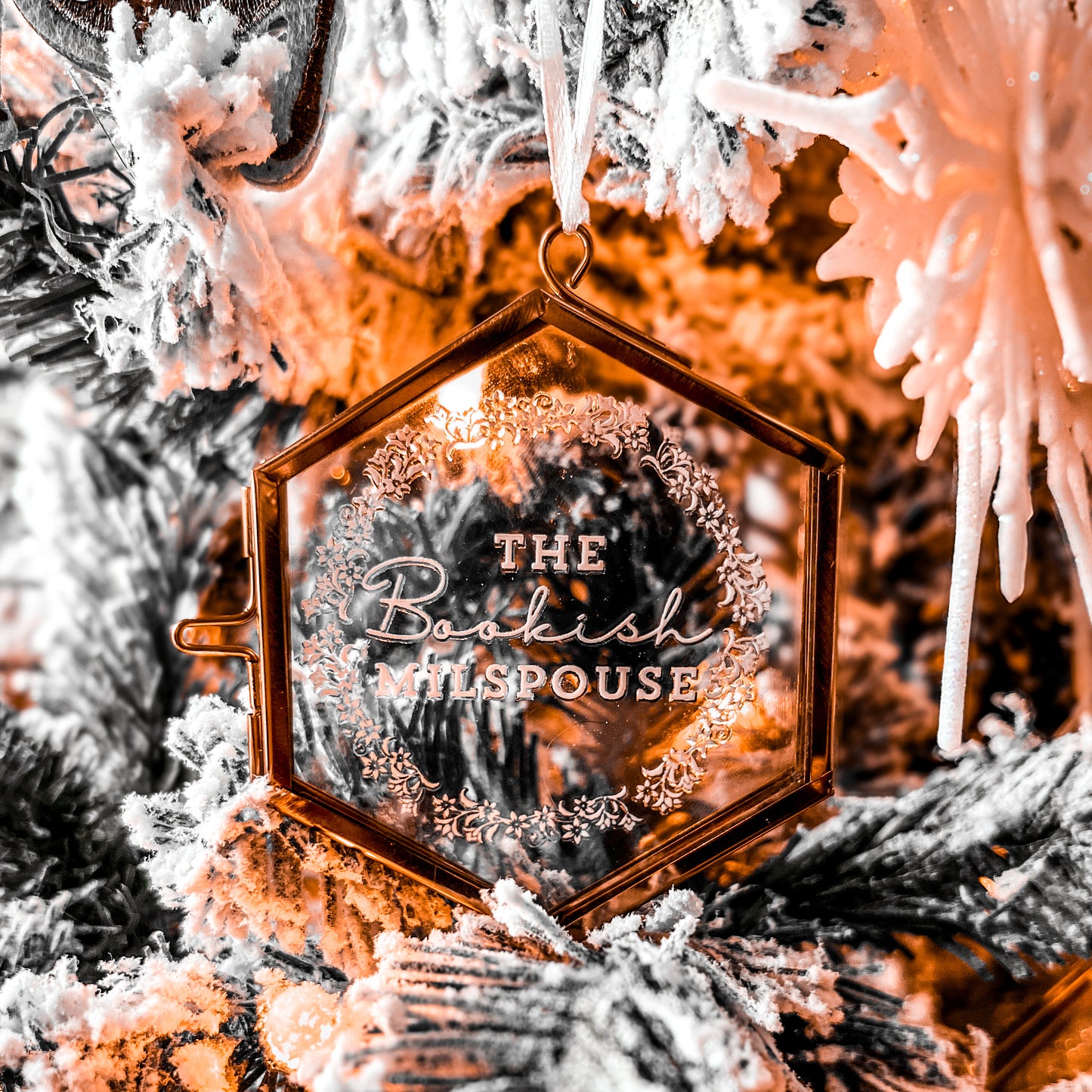 The Bookish Milspouse Collectable Glass Christmas Ornament