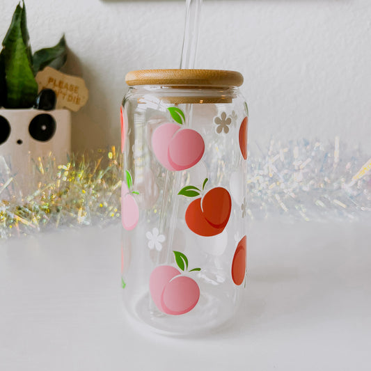 Juicy Peach 🍑 16oz Glass Tumbler