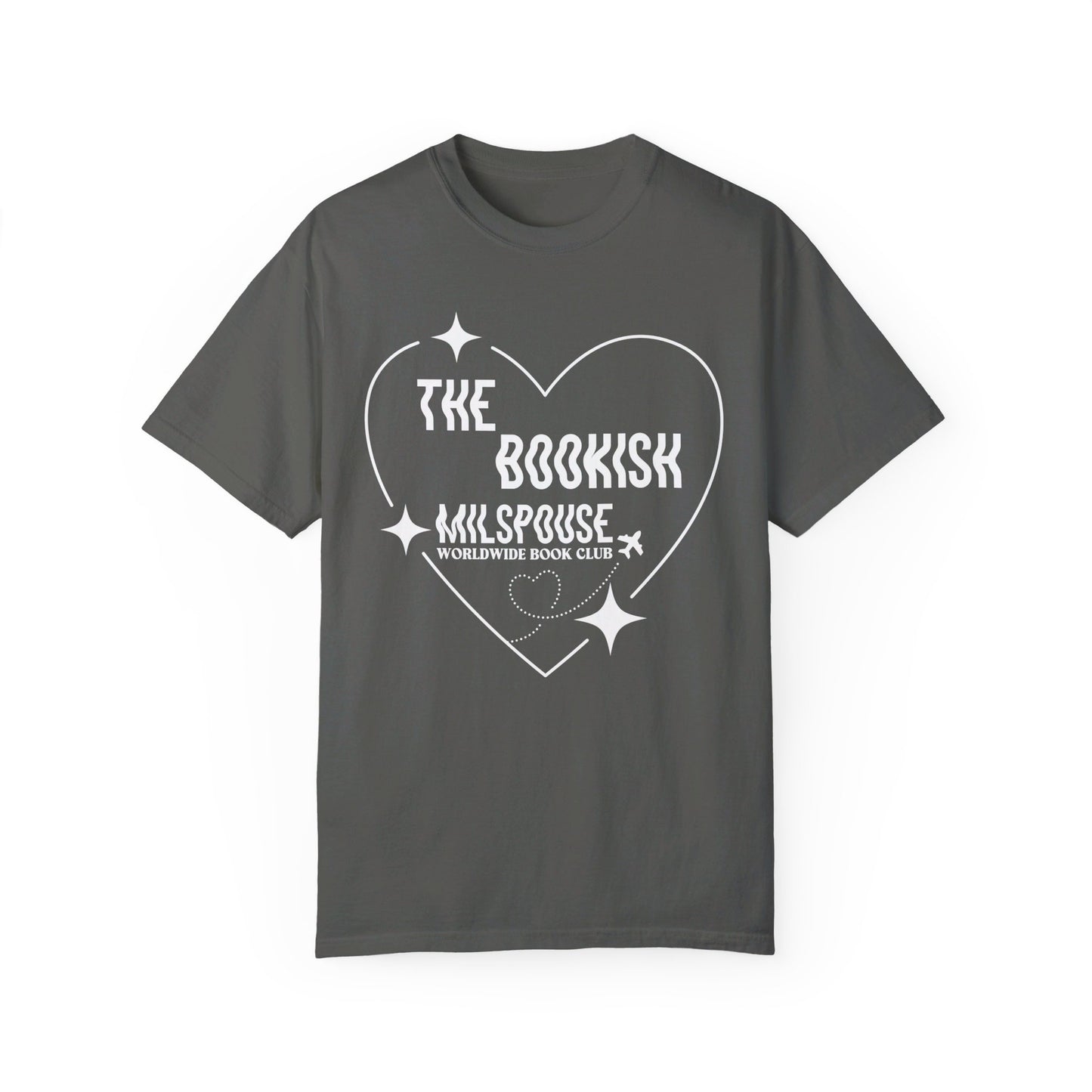 The Bookish Milspouse Worldwide Book Club - Comfort Colors Pepper Unisex Garment-Dyed T-shirt