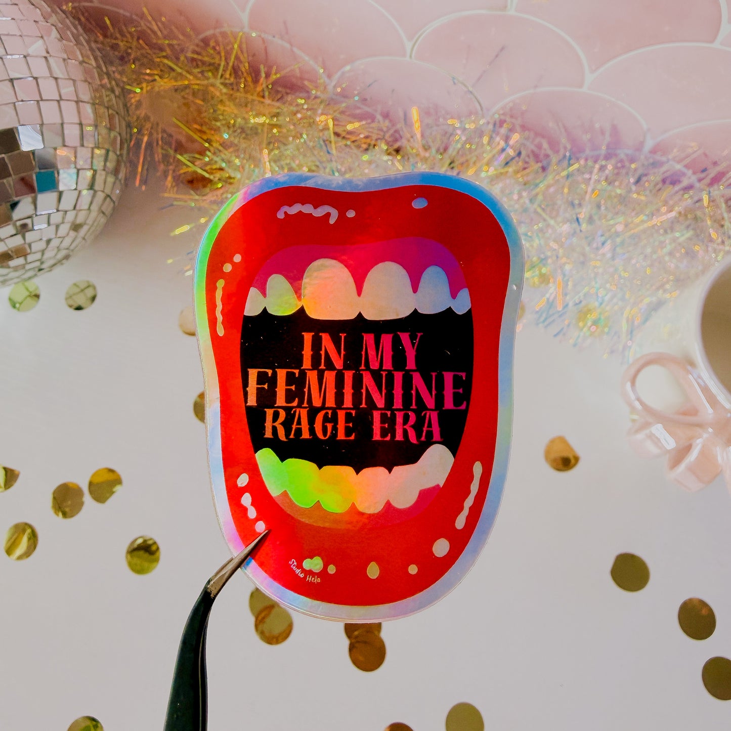 In My Feminine Rage Era • 3” Holographic Vinyl Sticker