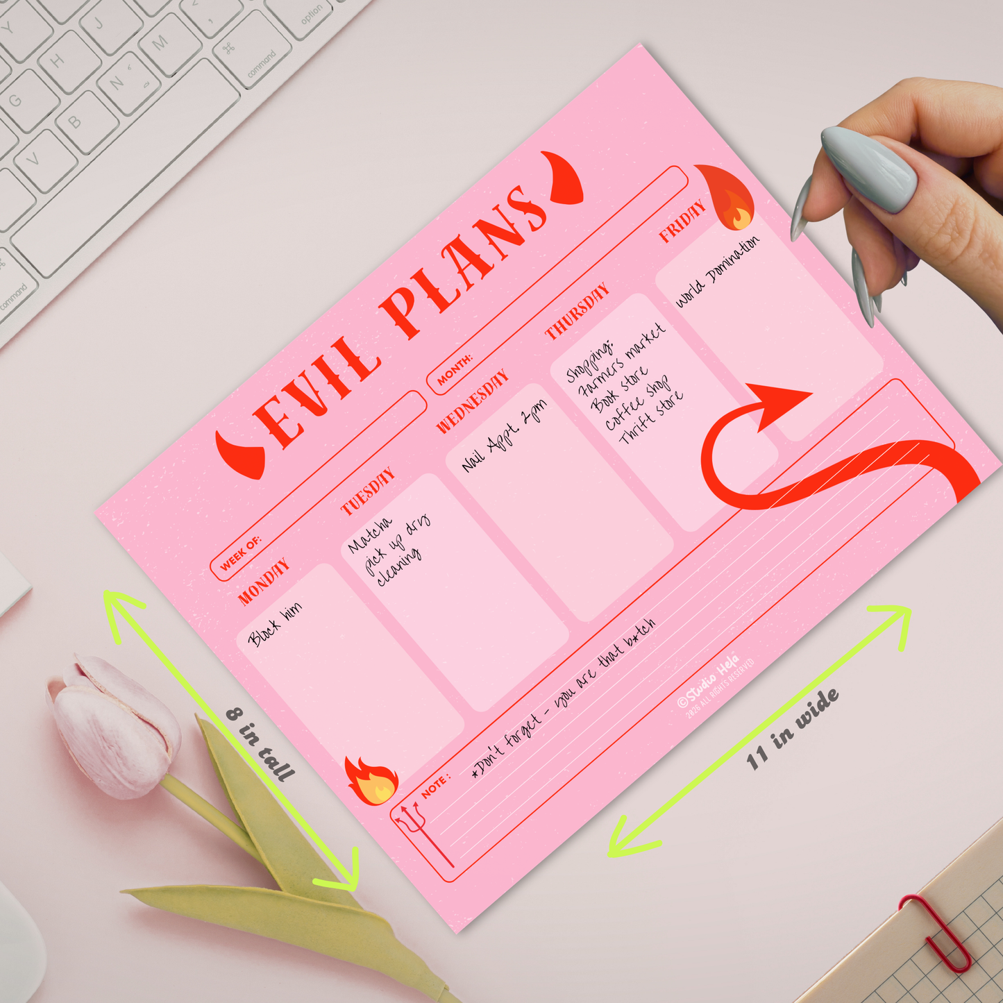 Evil Plans • 11” x 8.5” Weekly Planner Notepad (50 sheets)