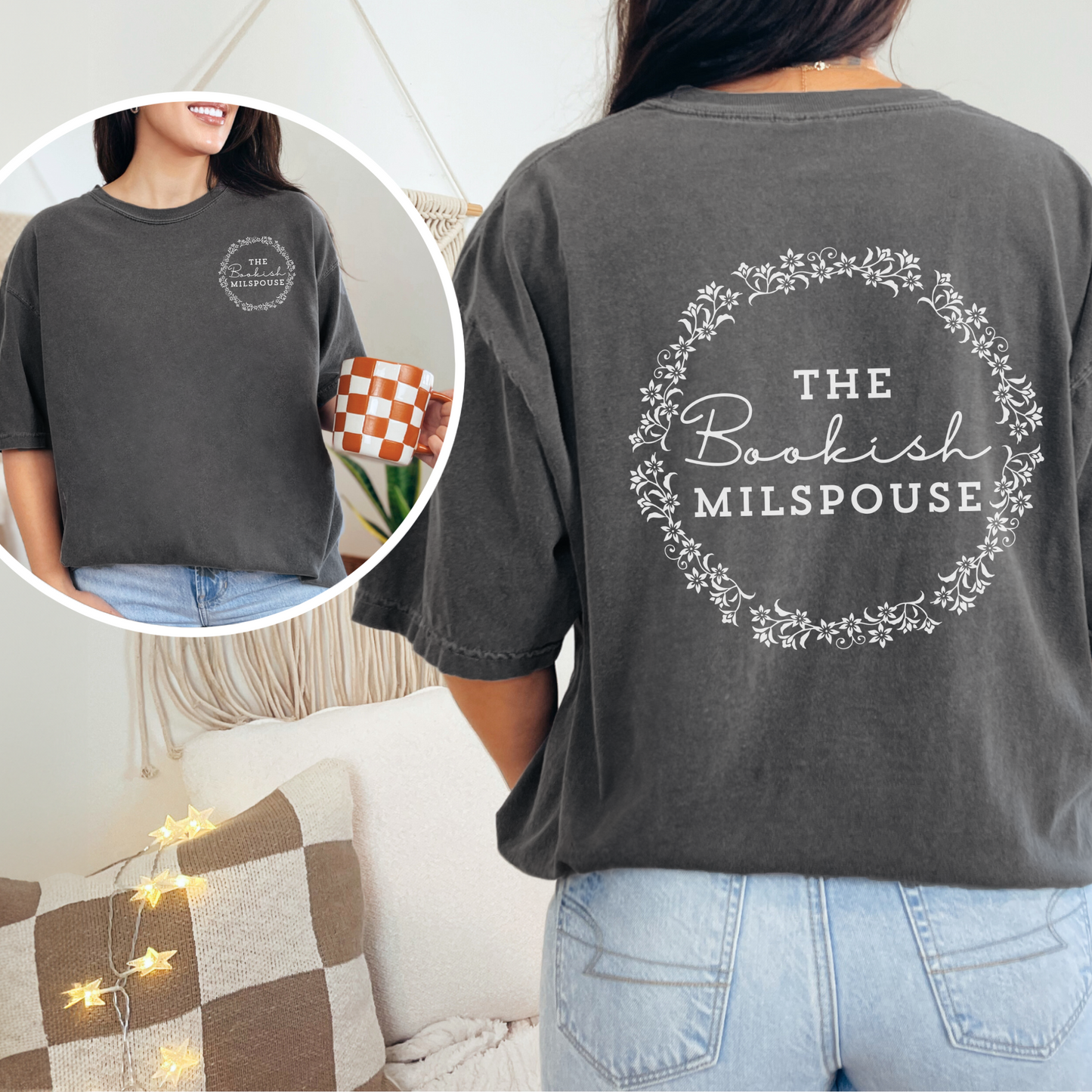 The Bookish Milspouse - Comfort Colors Pepper Unisex Garment-Dyed T-shirt