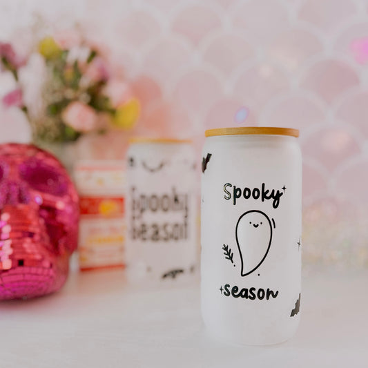 Spooky Season - 16oz Frosted Glass Tumbler (Choose a Design)