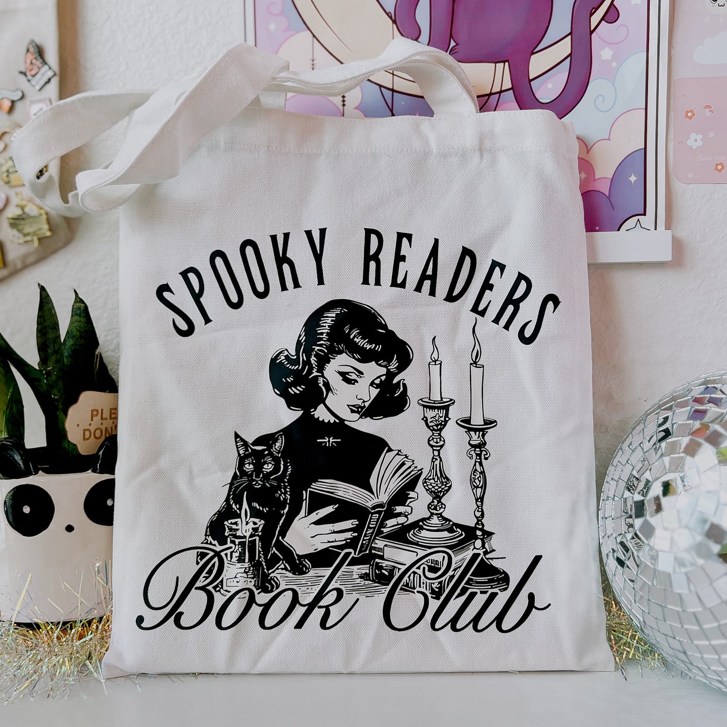 Spooky Readers Book Club • Canvas Book Tote Bag