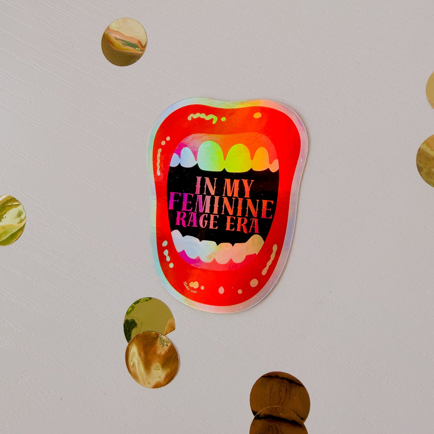 In My Feminine Rage Era • 3” Holographic Vinyl Sticker