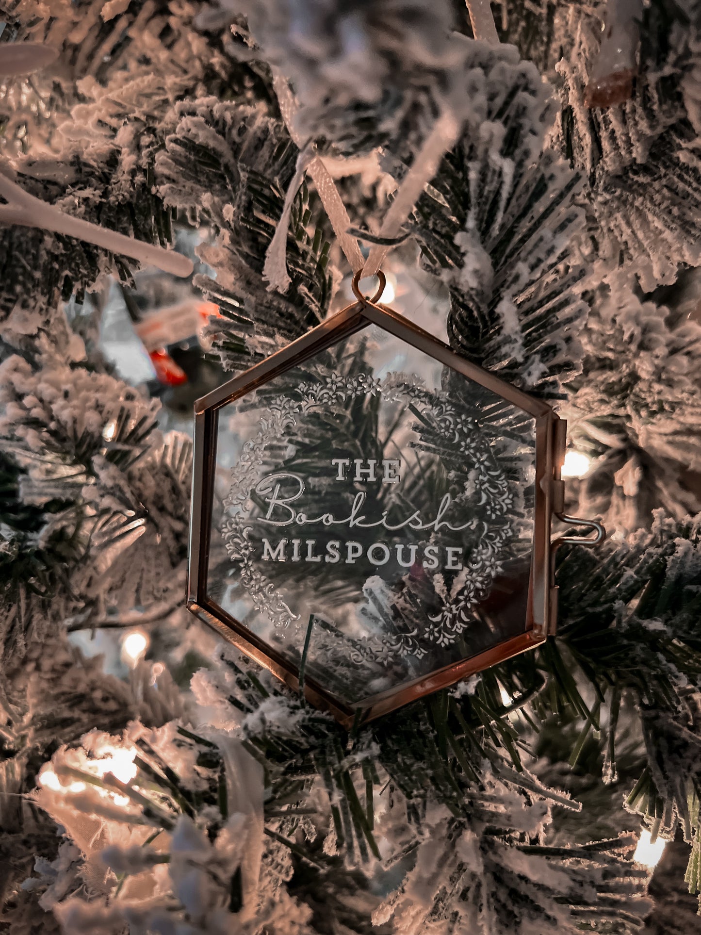 The Bookish Milspouse Collectable Glass Christmas Ornament