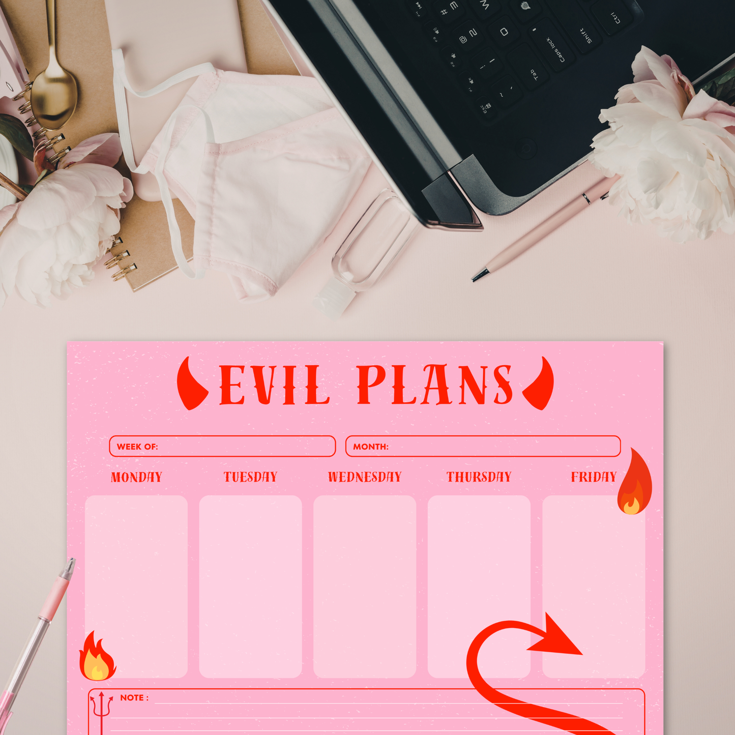 Evil Plans • 11” x 8.5” Weekly Planner Notepad (50 sheets)