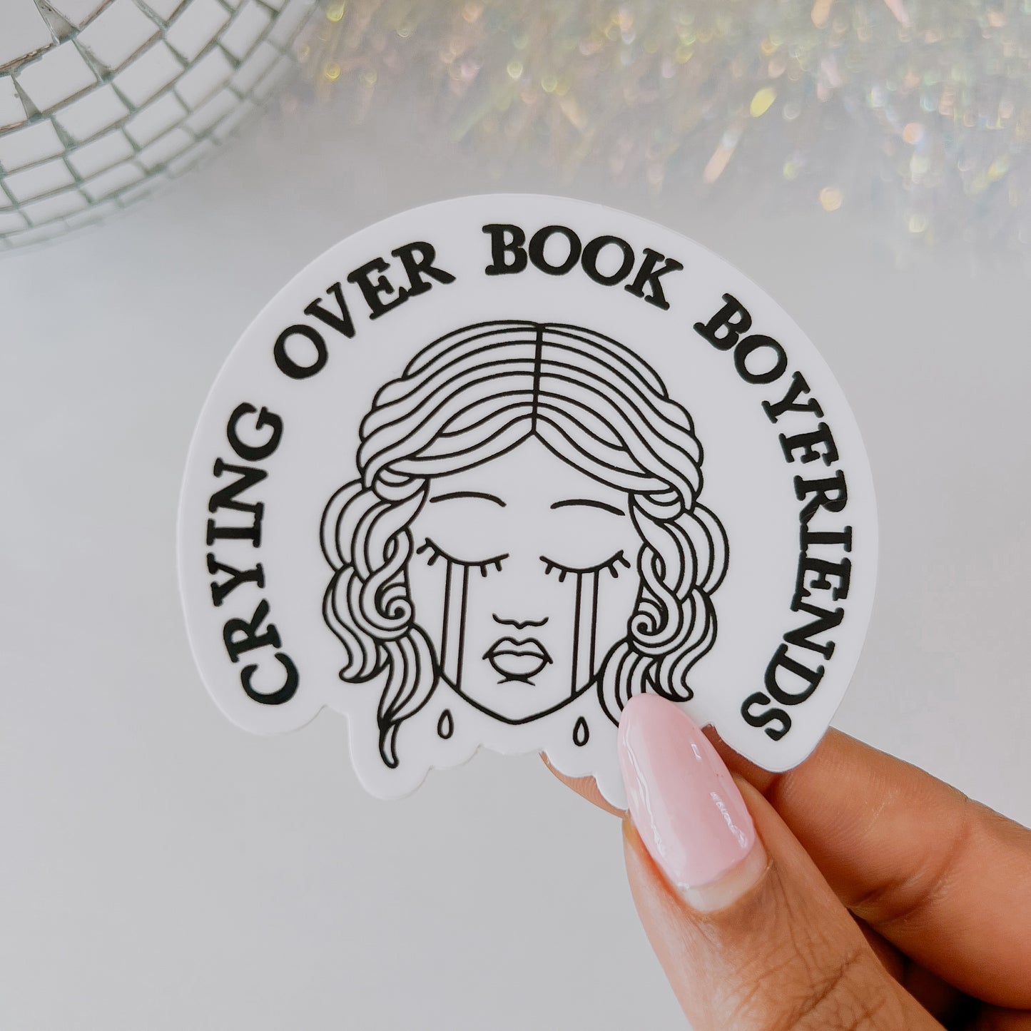 Crying Over Book Boyfriends - 3" Vinyl Sticker