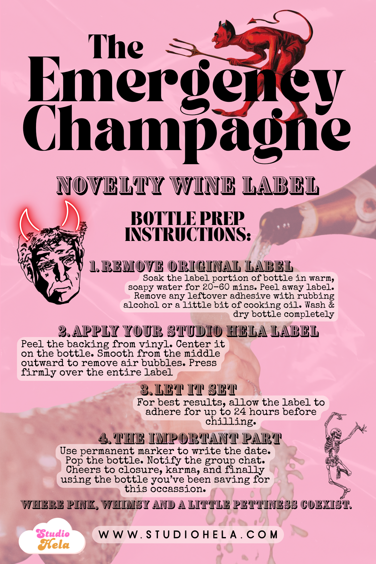 The Emergency Champagne • Limited Edition Novelty Bottle Label