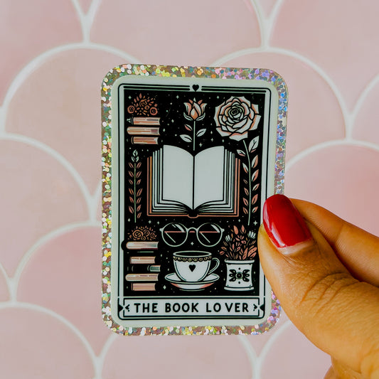 The Book Lover • 3” Vinyl Glitter Sticker