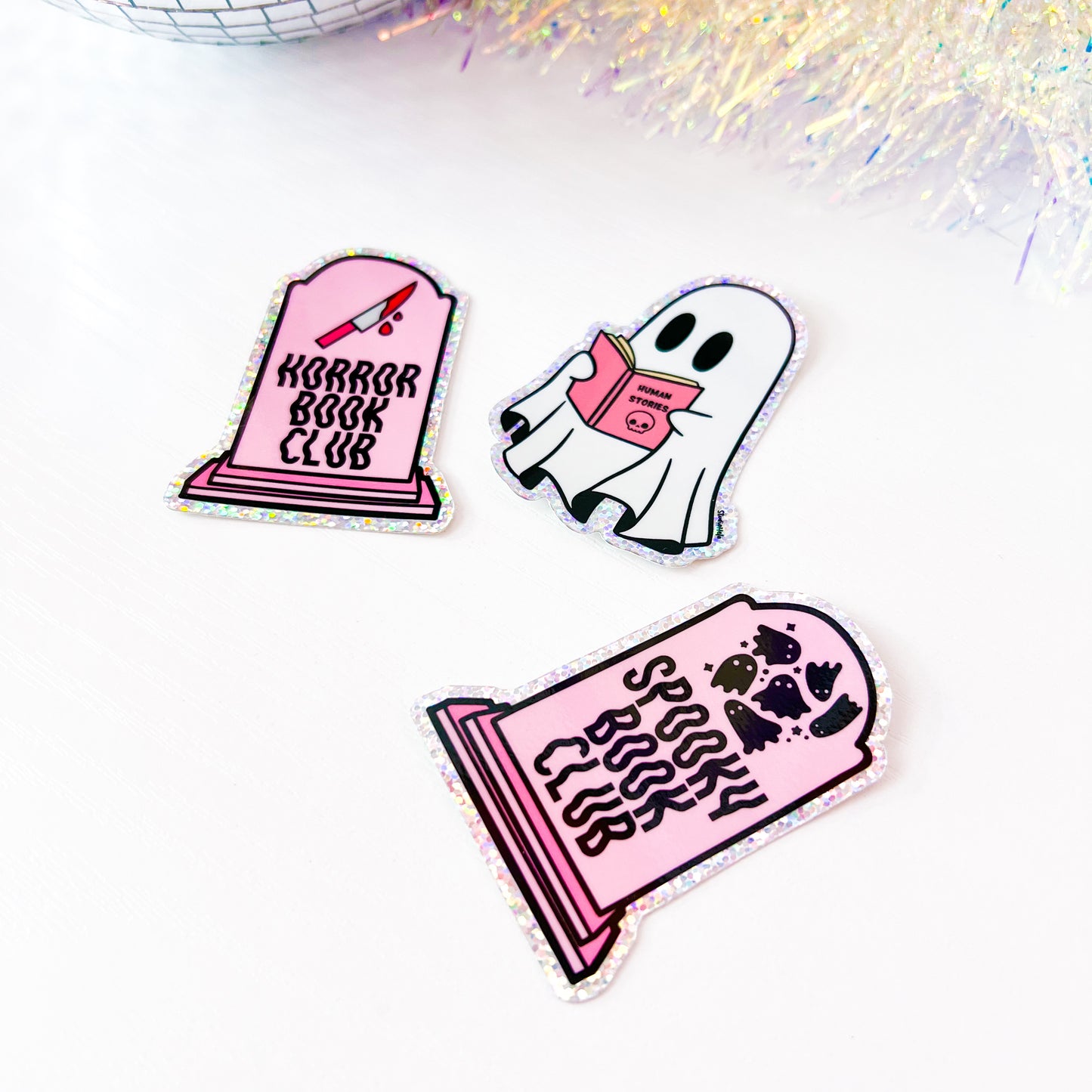 Spooky Book Club - 3" Vinyl Glitter Sticker