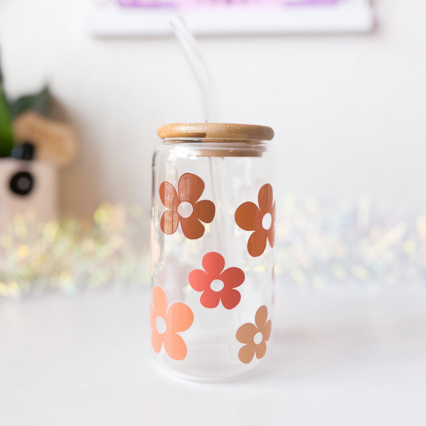 Fall Flowers • 16oz Glass Tumbler