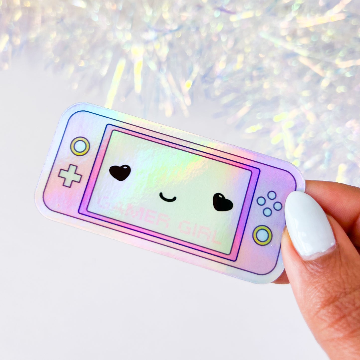 Gamer Girl - Holographic Vinyl Sticker 3"