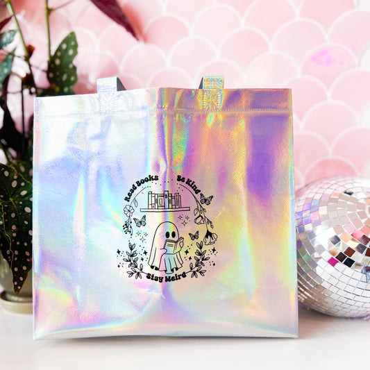 Read Books, Be Kind, Stay Weird - Holographic Tote Bag