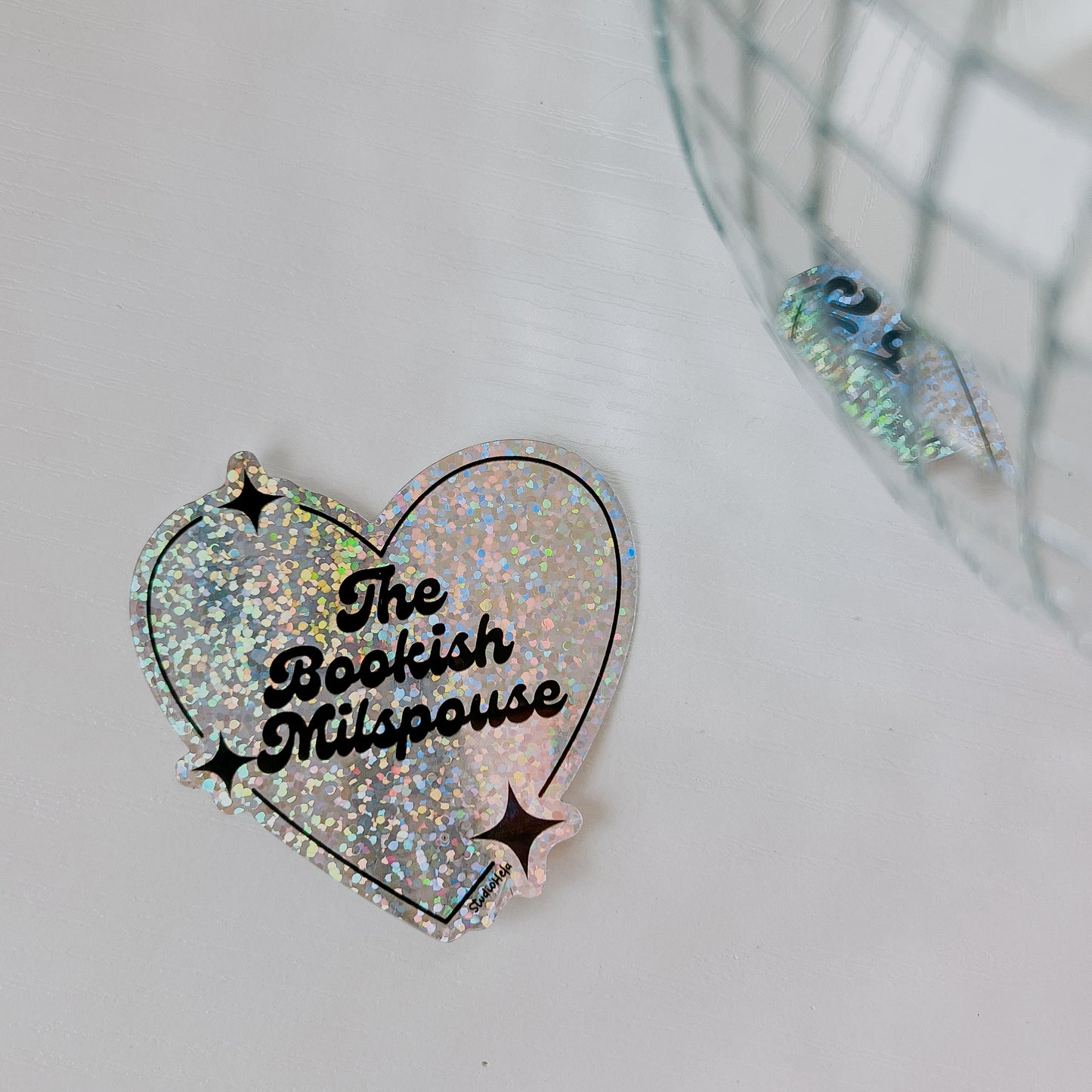 The Bookish Milspouse 3” Glitter Vinyl Sticker