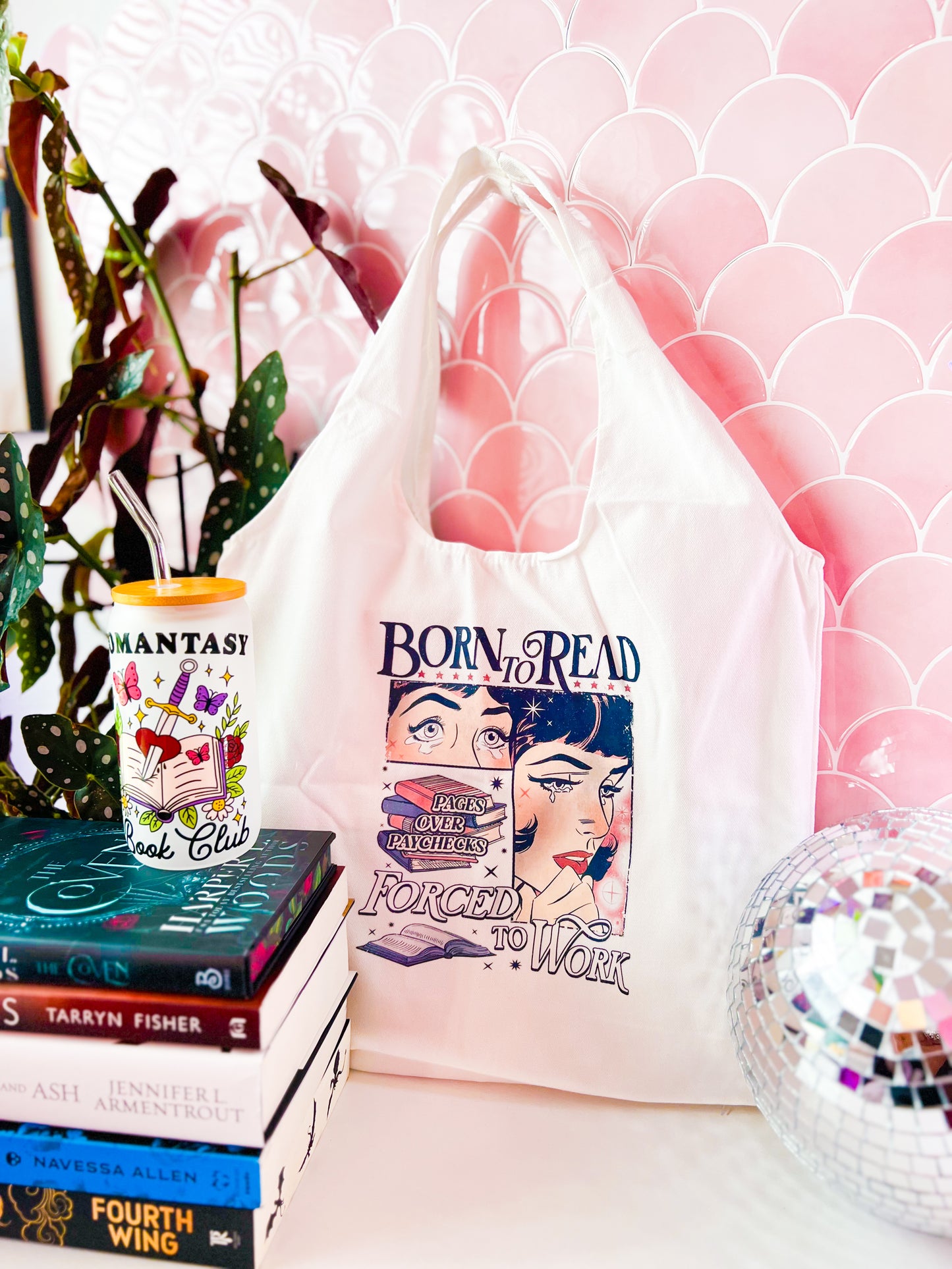 Born to Read Forced To Work Tote Bag