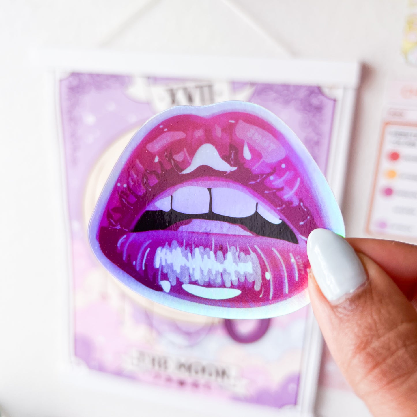 Smut Lips - Holographic Vinyl Sticker 3”